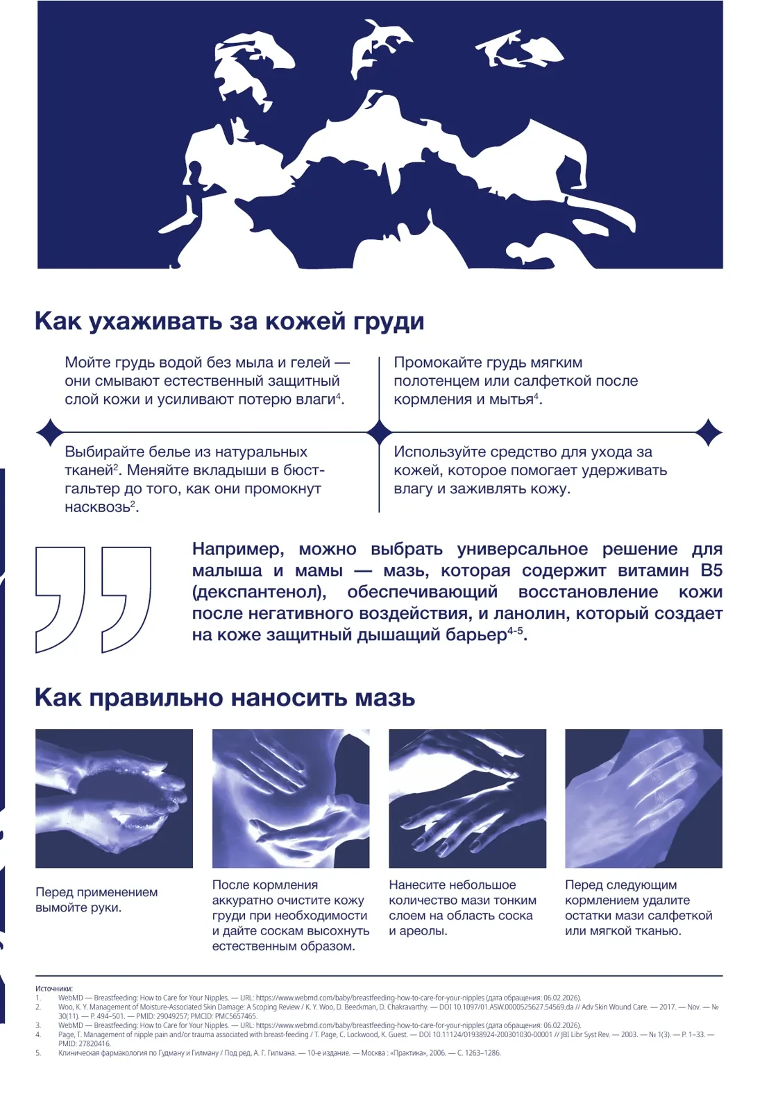 Как ухаживать за кожей груди и наносить мазь
